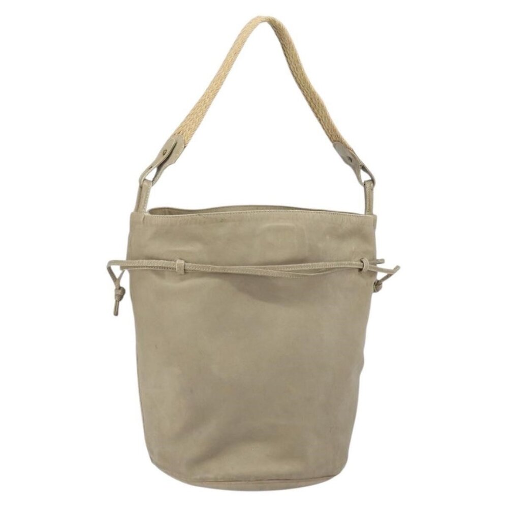 Authentic BOTTEGA VENETA Shoulder Bag Leather Beige